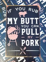 Pulled pork | wandborden metaal | 20 x 30cm