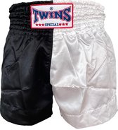 Twins Kickboks Shorts Muay Thai TTE 005 Zwart Wit Kies hier uw maat Twins Muay Thai Shorts: XL - Jeans maat 34