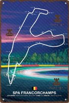 formule 1 bordje - poster - circuit Spa Francorchamps - België - Formule 1 – Max verstappen - F1 Wandbord – Mancave – Vintage - Retro - Wanddecoratie – Reclame bord – Restaurant – Kroeg - Bar