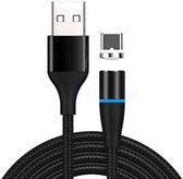 3A USB naar USB-C / Type-C Snel opladen + 480 Mbps Datatransmissie Mobiele telefoon Magnetische zuig Snel opladen Datakabel, Kabellengte: 1 m (zwart)