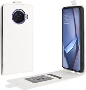 Voor OPPO ACE 2 R64 textuur enkele verticale flip lederen beschermhoes met kaartsleuven en fotolijst (wit)