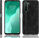 Voor Huawei Nova 7 SE schokbestendig naaien koe patroon huid PC + PU + TPU Case (zwart)