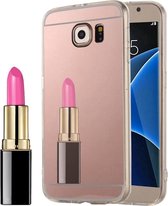 Voor Galaxy S7 / G930 plating spiegel TPU beschermhoes (rose goud)