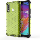 Voor Galaxy A70e schokbestendige honingraat pc + TPU beschermhoes (groen)