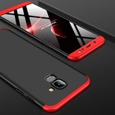 GKK Three Stage Splicing Full Coverage PC Case voor Galaxy J6 (2018) (Zwart + Rood)