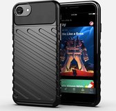 Voor iPhone SE (2020) Thunderbolt Shockproof TPU Soft Case (zwart)