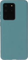 Voor Galaxy S20 ultra effen kleur mat TPU telefoonhoes (lichtblauw)