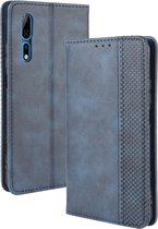 Voor ZTE Axon 10 Pro / Axon 10 Pro 5G / A2020 Pro Magnetische gesp Retro Crazy Horse Texture Horizontale Flip Leather Case, met houder & kaartsleuven & fotolijst (blauw)