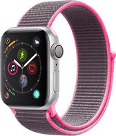 Nylon watch bandje - Roze / Grijs  - 38/40/41mm - M/L - Series 1 2 3 4 5 6 7 SE - Geschikt voor Apple Watch