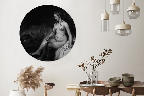 WallCircle - Wandcirkel ⌀ 150 - Bathseba met de brief van koning David - Rembrandt van Rijn - Ronde schilderijen woonkamer - Wandbord rond - Muurdecoratie cirkel - Kamer decoratie binnen - Wanddecoratie muurcirkel - Woonaccessoires