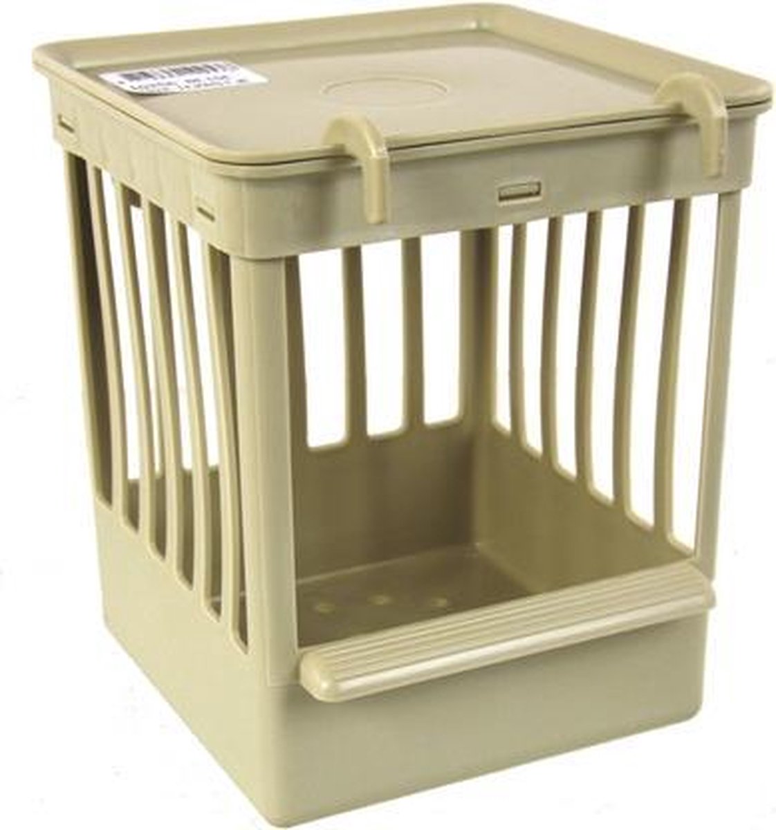 Fauna nestkastje plastic met tralies beige - 11,5x11,5x13,5 cm - 1 stuks