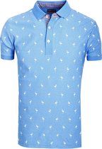 E-bound Polo Shirt Heren Met Flamingo Lichtblauw - M