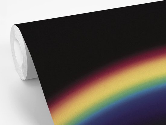 Papier peint photo Rainbow - fotobehang arc-en-ciel sur fond noir largeur 330 cm x hauteur 220 cm - Impression photo sur papier peint vinyle (disponible en 7 tailles) - chambre/salon/bureau