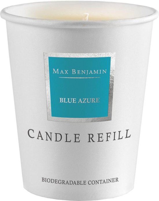 Max Benjamin Navulling Geurkaars Blue Azure 75 Cm Lichtblauw