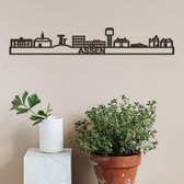 Skyline Assen zwart mdf (hout) - 60cm - City Shapes wanddecoratie