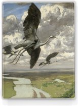 Wundervögel - Hans Thoma - 19,5 x 26 cm - Niet van echt te onderscheiden houten schilderijtje - Mooier dan een schilderij op canvas - Laqueprint.