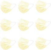 Gele Kinder Wegwerp Mondmaskers | 50 Gekleurde Mondkapjes voor Kids Geel | 14.5 x 9 cm | 3 Laags | Hoogste Kwaliteitsgarantie
