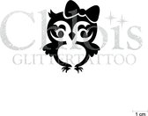 Chloïs Glittertattoo Sjabloon 5 Stuks - Miss Owl - CH1711 - 5 stuks gelijke zelfklevende sjablonen in verpakking - Geschikt voor 5 Tattoos - Nep Tattoo - Geschikt voor Glitter Tatt