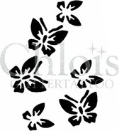 Chloïs Glittertattoo Sjabloon 5 Stuks - Butterfly Group - CH2007 - 5 stuks gelijke zelfklevende sjablonen in verpakking - Geschikt voor 5 Tattoos - Nep Tattoo - Geschikt voor Glitt