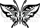 Chloïs Glittertattoo Sjabloon 5 Stuks - Butterfly Alice - CH2002 - 5 stuks gelijke zelfklevende sjablonen in verpakking - Geschikt voor 5 Tattoos - Nep Tattoo - Geschikt voor Glitt