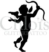 Chloïs Glittertattoo Sjabloon 5 Stuks - Cupid - CH3500 - 5 stuks gelijke zelfklevende sjablonen in verpakking - Geschikt voor 5 Tattoos - Nep Tattoo - Geschikt voor Glitter Tattoo,