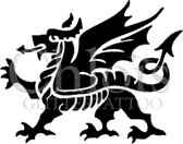 Chloïs Glittertattoo Sjabloon 5 Stuks - Medieval Dragon - CH2501 - 5 stuks gelijke zelfklevende sjablonen in verpakking - Geschikt voor 5 Tattoos - Nep Tattoo - Geschikt voor Glitt