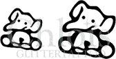 Chloïs Glittertattoo Sjabloon 5 Stuks - Cute Elephant - Duo Stencil - CH1801 - 5 stuks gelijke zelfklevende sjablonen in verpakking - Geschikt voor 10 Tattoos - Nep Tattoo - Geschi