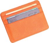 Diervriendelijke Pasjeshouder van Kunstleer - Oranje - 4 Pasjes + ID Kaart - Portemonnee Heren Dames - Cadeau voor Man
