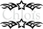 Chloïs Glittertattoo Sjabloon 5 Stuks - Star Band - Duo Stencil - CH4005 - 5 stuks gelijke zelfklevende sjablonen in verpakking - Geschikt voor 10 Tattoos - Nep Tattoo - Geschikt v