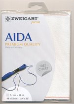 Witte Glitter Aida Zweigart 18 count - 7kruisjes per cm 48x53cm