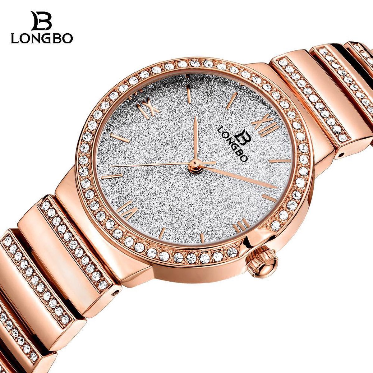 Longbo - Dames Horloge - Rosé-kleurig - Ø 34.5mm (Productvideo)