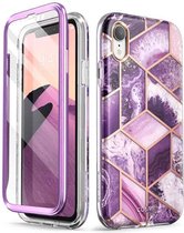 Cosmo 360 Backcase hoesje met screenprotector iPhone XR - Marmer Ameth