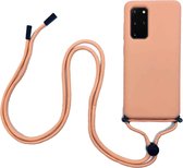 FONU Siliconen Backcase Hoesje Met Koord Samsung Galaxy S20 Plus - Roze