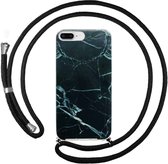 FONU Backcase Hoesje Met Koord iPhone 8 Plus / 7 Plus - Black Marble