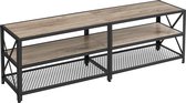 TV-meubel, TV-tafel, lowboard voor TV's tot 70 inch, TV-meubel met planken, frame van staal, TV-plank voor woonkamer, slaapkamer, greige-black LTV095B02