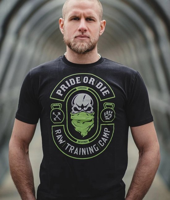 Pride or Die T Shirt Raw Training Camp V2 Zwart Kies uw maat: L