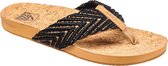 Reef Cushion Strand Dames Slippers - Black/Natural - Maat 41