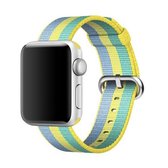 Voor Apple Watch 38 mm gestreept geweven nylon horlogeband (geel)