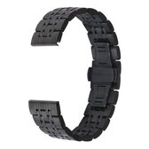 22 mm voor Huawei Watch GT2e GT2 46 mm zeven roestvrijstalen bandjes (zwart)