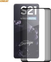 5 STUKS Voor Samsung Galaxy S21 5G ENKAY Hoed-Prins Volledige Lijm 0.26mm 9 H 2.5D Gehard Glas Volledige dekking Film Ondersteuning Vingerafdruk Unlock
