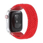 Nylon + leer gevlochten horlogeband voor Apple Watch Series 6 & SE & 5 & 4 44 mm / 3 & 2 & 1 42 mm, maat: L (rood)