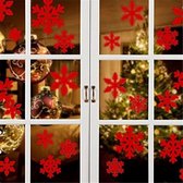 Creative Window Glass Door Removable Christmas New Year Festival Wall Sticker Decoration (Red Snowflake)