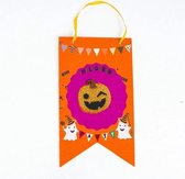 2 STKS Halloween Gevel Bar Mall Niet-geweven Pompoen Vierkante Vlag Deurklink Hanger (Geel)