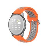 Voor Geschikt voor Xiaomi Haylou Solar LS05 siliconen sport tweekleurige riem, maat: 22 mm (oranje grijs)