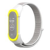Voor Geschikt voor Xiaomi Mi Band 5/4/3 nylon vervangende band horlogeband (schelp + wit geel)
