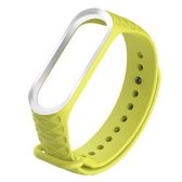 Voor Xiaomi 3/4 Diamond Texture Tweekleurige siliconen band, riemlengte: 23 cm (limoenwit)