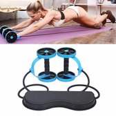 Multifunctioneel buikwiel Trekkoord Thuis Buiktraining Fitnessapparatuur （Blauw）