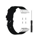 Voor Garmin Forerunner 35/30 universele nylon canvas vervangende polsband horlogeband (zwart)