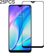 Voor Xiaomi Redmi 9C 25 PCS Volledige lijm Volledig scherm gehard glasfilm