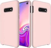 Schokbestendig effen kleur vloeibaar siliconen hoesje voor Galaxy S10e (roze)